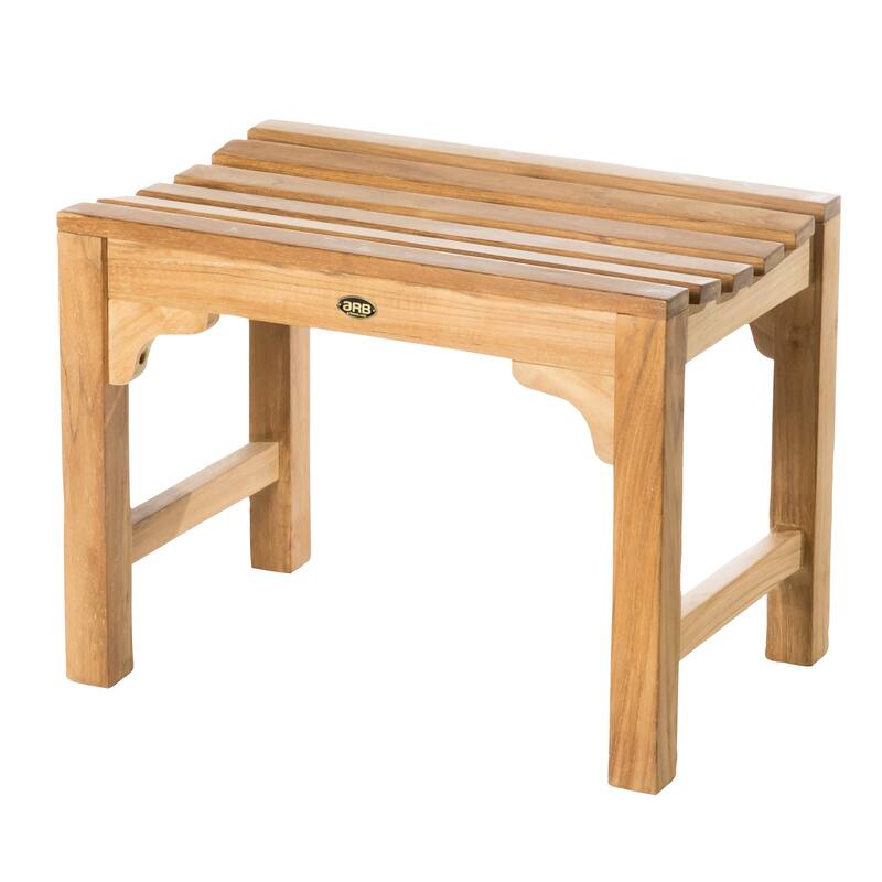 Teak Shower Bench Curved 24" (60 cm) Bed Bath & Beyond 39190046